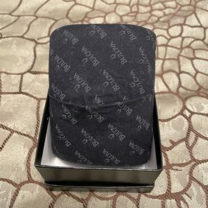 Watch box and pillow. Black. Bulova watch pillow.